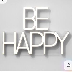 Room Essentials Happy Neon Wall Sign - White